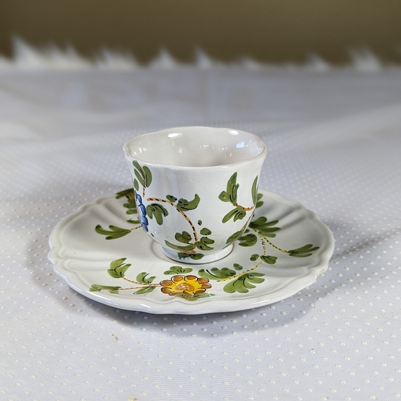 Cantagalli Vintage Majolica Teacup And Saucer Made In Italy RARE - Picture 9 of 10